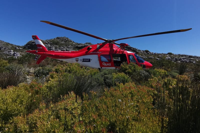 Air Mercy Service rescued six hikers from Table Mountain on Monday.
