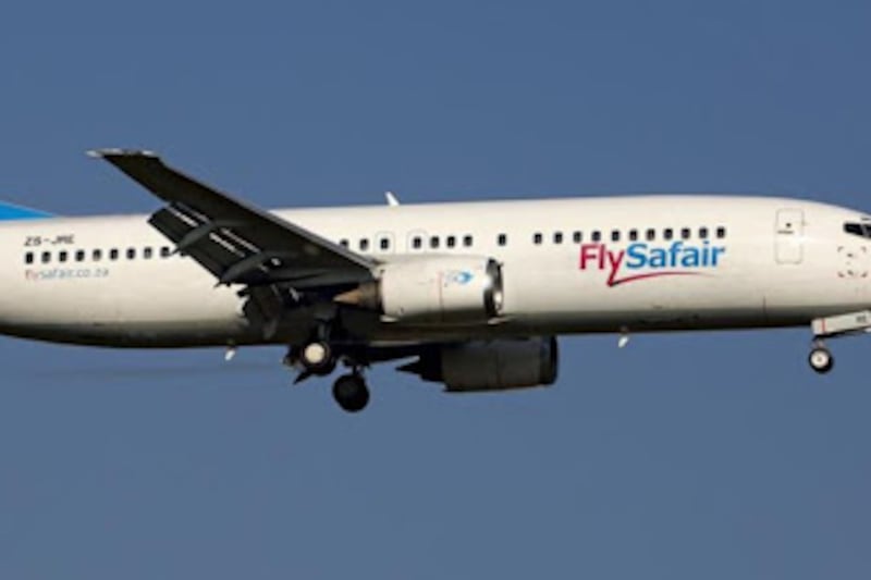 The Safair Boeing 737-400 involved in a near-miss with a light aircraft flown by a student pilot at East London airport on August 25 2021.