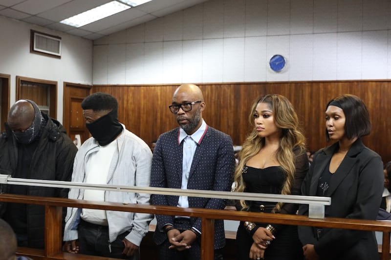 Co-accused Musa Kekana, Teigo Floyd Mabusela, Vusimuzi 'Cat' Matlala, Tsakani Matlala and Nthabiseng Nzama in court.